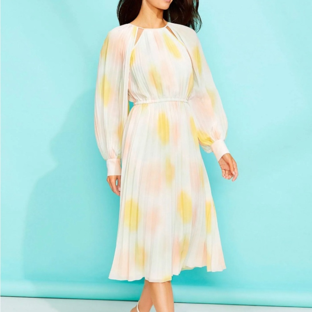 Gibson Latimer Blouson Pastel MIDI Dress Size Small